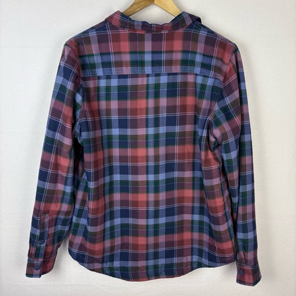 L.L. Bean Fleece Lined Plaid Button Down Shirt Jacket - Picture 7 of 8